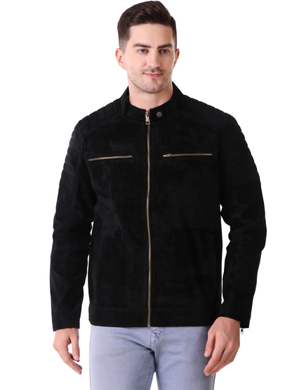 Leather Retail Men's Suede Faux Leather Jacket (LRSUDDEBL)