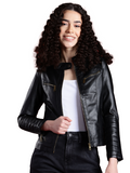 Leather Retail Full Sleeve Solid Jacket for Women's ( LRWBN )