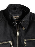 Leather Retail Boy's Suede Faux Leather Graphic Printed Jacket Rabbit ( LRPRKDSUDDEBL )