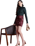 Leather Retail Women's Suede Leather Cherry Mini Skirt ( LRSUDSKRT1CH )