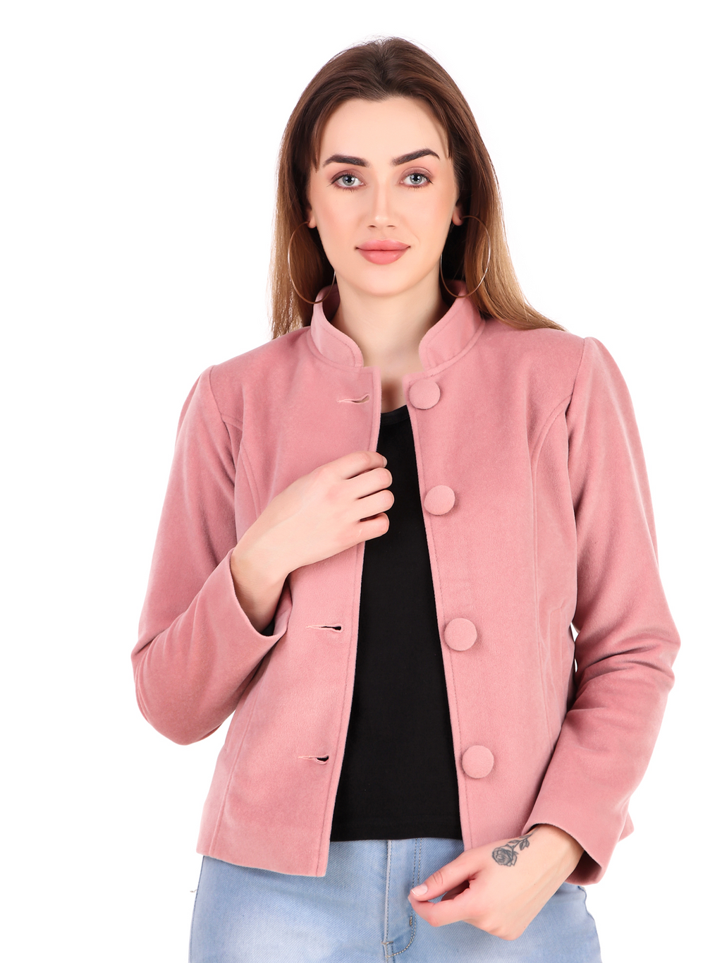 Leather Retail Coat Winter Wear Velvet Jacket For Women's( LRVEL4BPN )