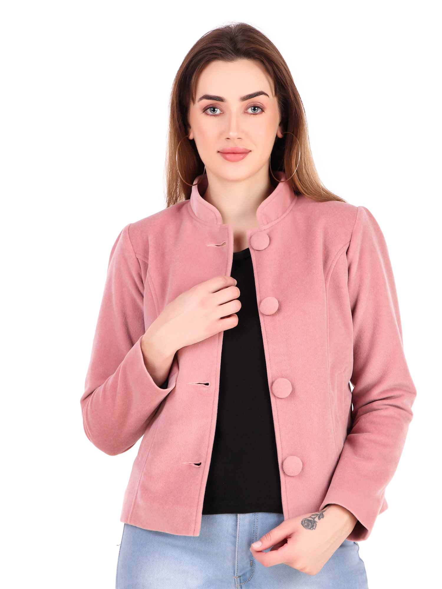Leather Retail Coat Winter Wear Velvet Jacket For Women's( LRVEL4BPN )