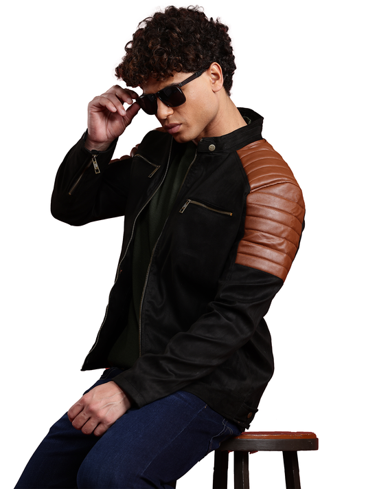 Leather Retail Men’s Casual Suede Leather Regular Jacket ( LRSUDM45BL )