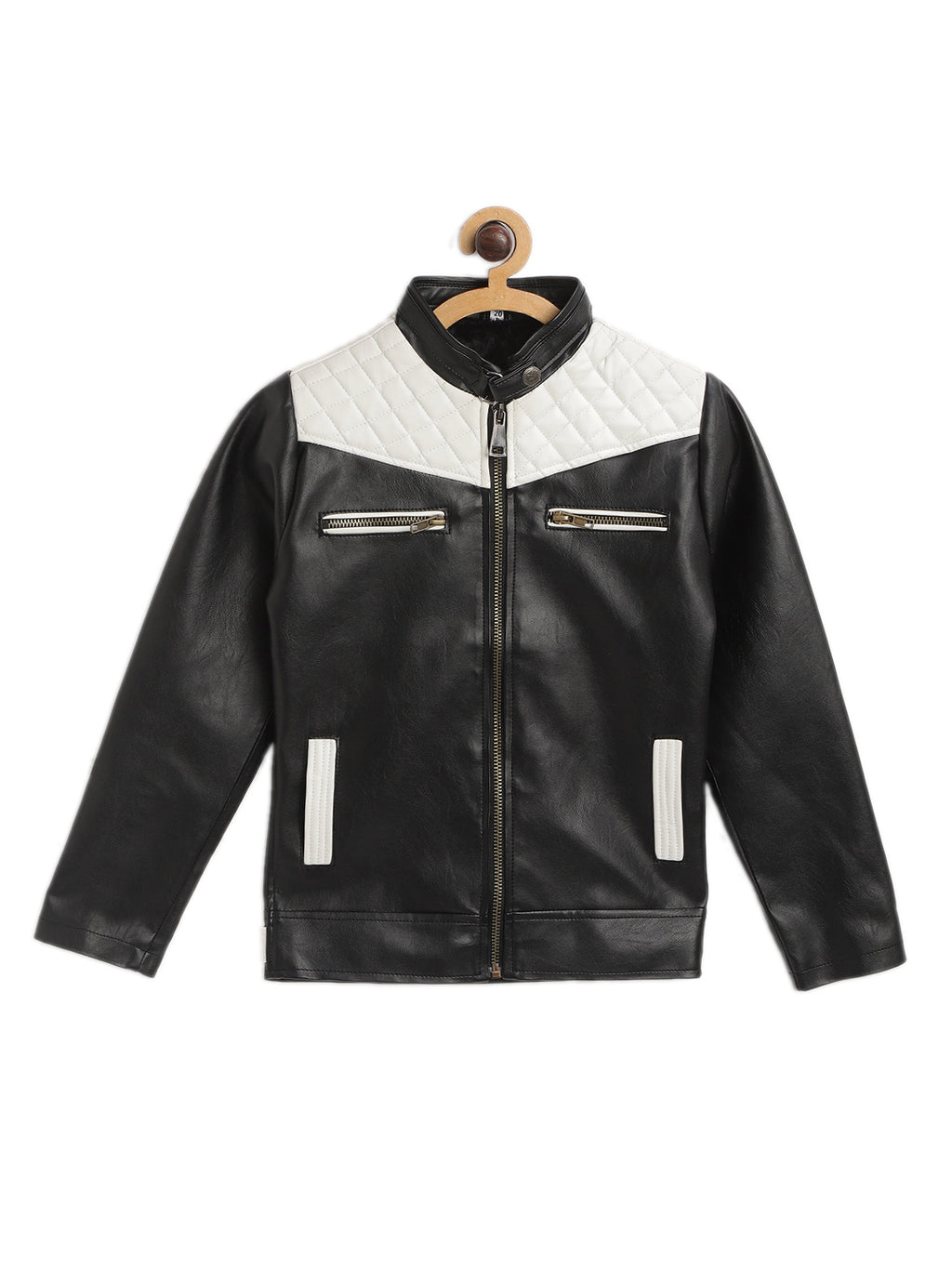 Leather Retail Kid's Full Sleeves Winter Jacket _Black  ( LRKDWPBL01 )