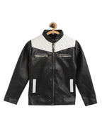 Leather Retail Kid's Full Sleeves Winter Jacket _Black  ( LRKDWPBL01 )