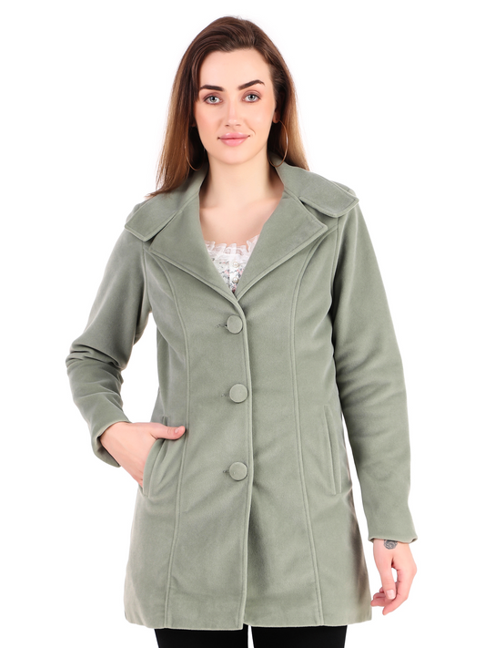Leather Retail Long Winter Wear Velvet Jacket For Women's ( LRVEL3BGR )