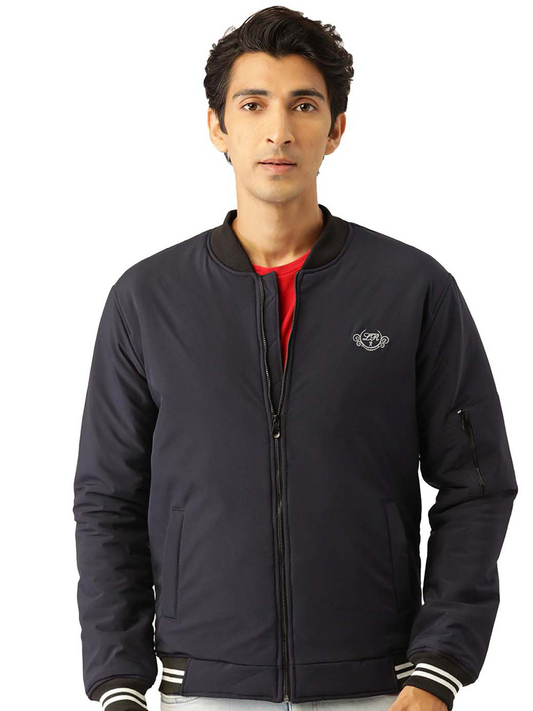 Leather Retail® Men's Blue Polyester Jacket for Men's ( LRM35BU )