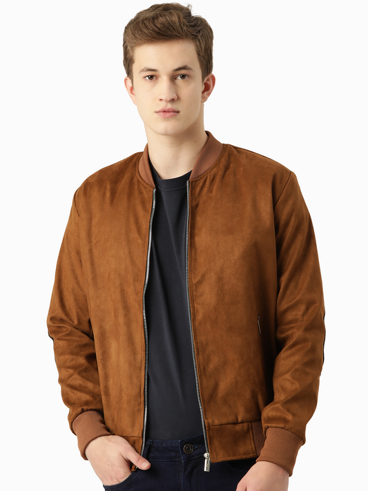 Leather Retail Suede Faux Leather Jacket For Men's ( LRSUDELBR )