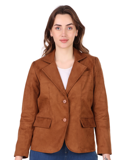 Leather Retail Women's Suede Faux Leather Jacket ( LRSUDCOBR )