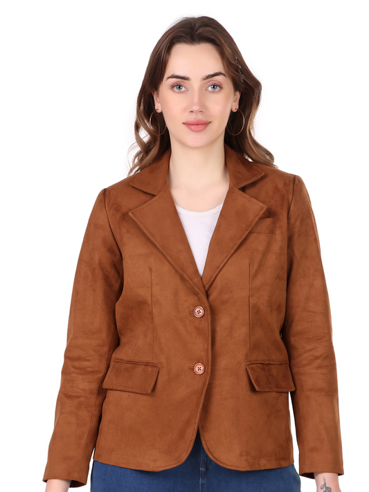 Leather Retail Women's Suede Faux Leather Jacket ( LRSUDCOBR )