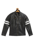 Leather Retail Kid's Full Sleeves Winter Jacket _Black  ( LRKDBPBL01 )