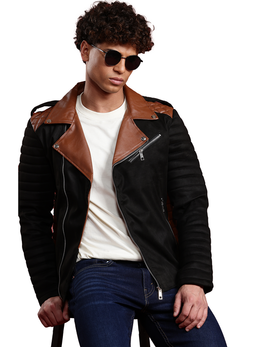 Leather Retail Men’s Casual Suede Leather Motor Cycle Jacket (LRSUDM47BL)