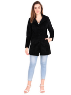 Leather Retail Long Winter Wear Velvet Jacket For Women's ( LRVEL3BBL )