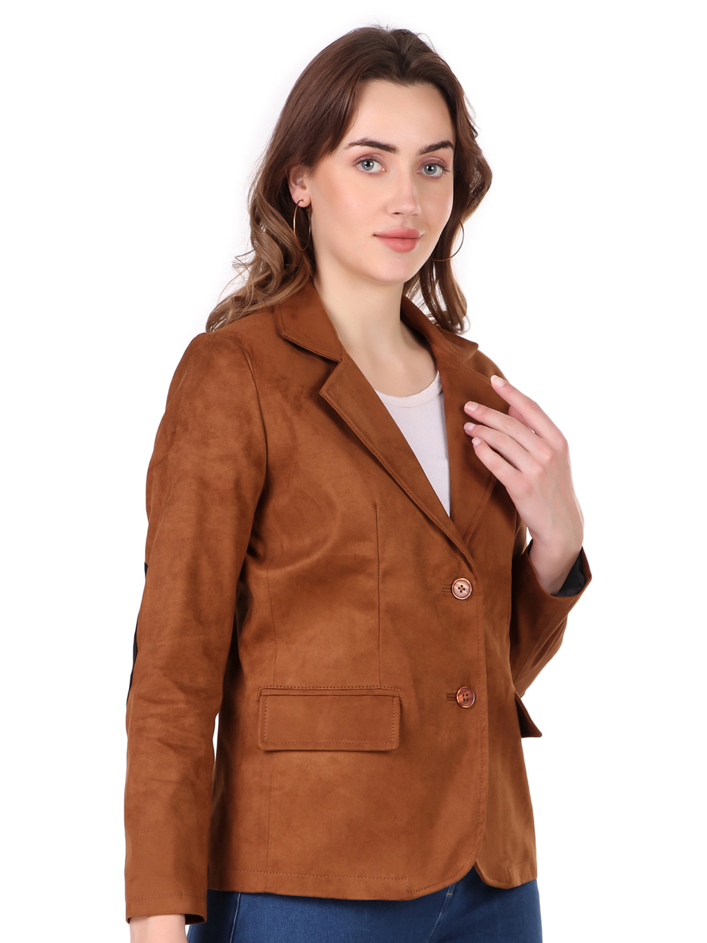 Leather Retail Women's Suede Faux Leather Jacket ( LRSUDCOBR )