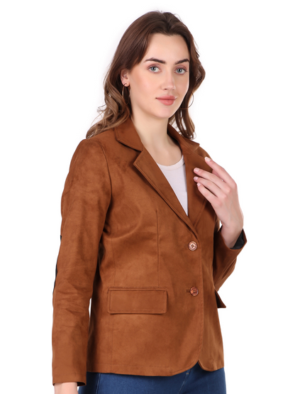 Leather Retail Women's Suede Faux Leather Jacket ( LRSUDCOBR )