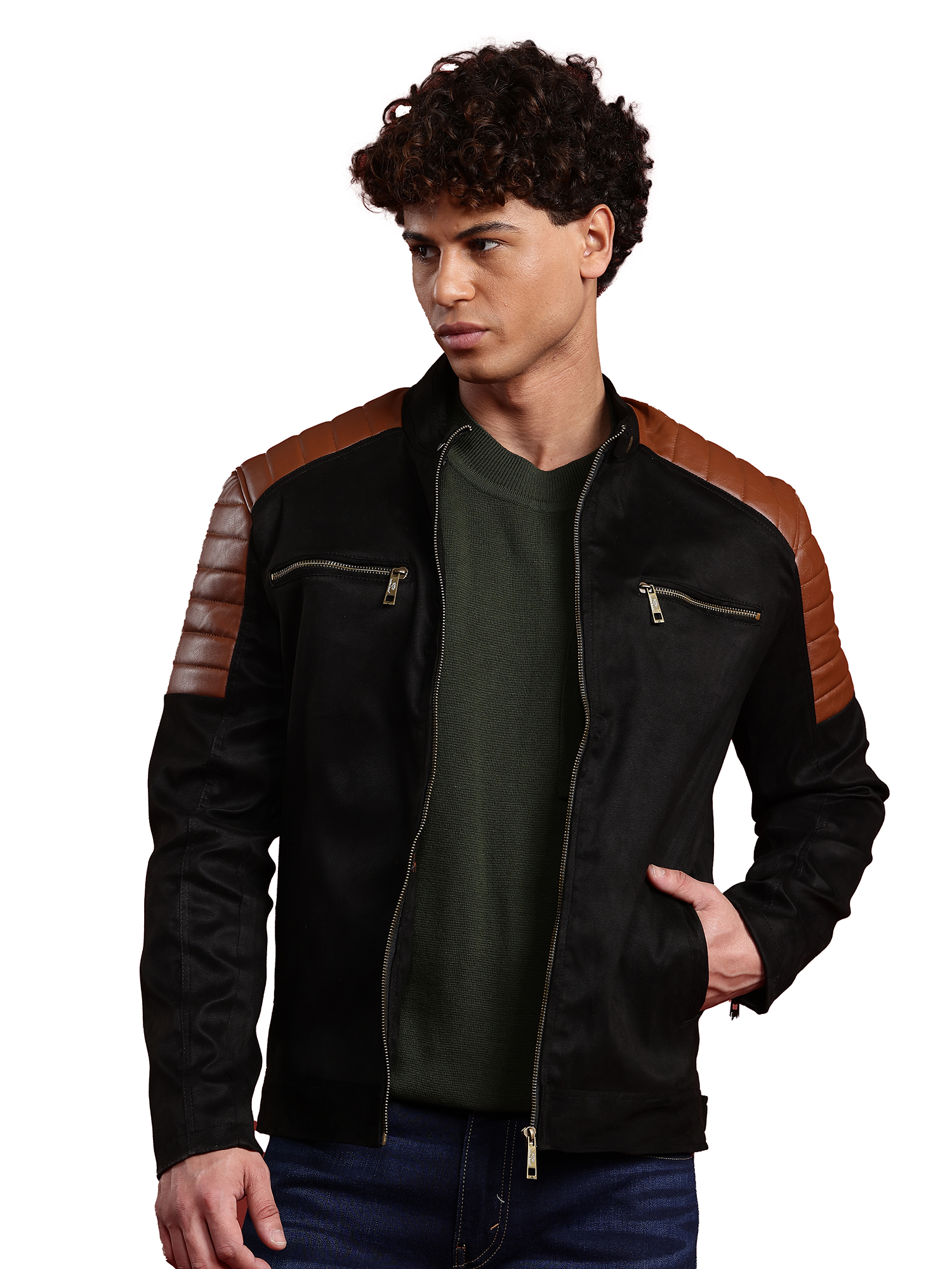 Leather Retail Men’s Casual Suede Leather Regular Jacket ( LRSUDM45BL )
