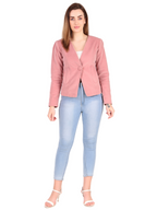 Leather Retail Single Button Winter Wear Velvet Jacket For Women's ( LRVELSBPN )