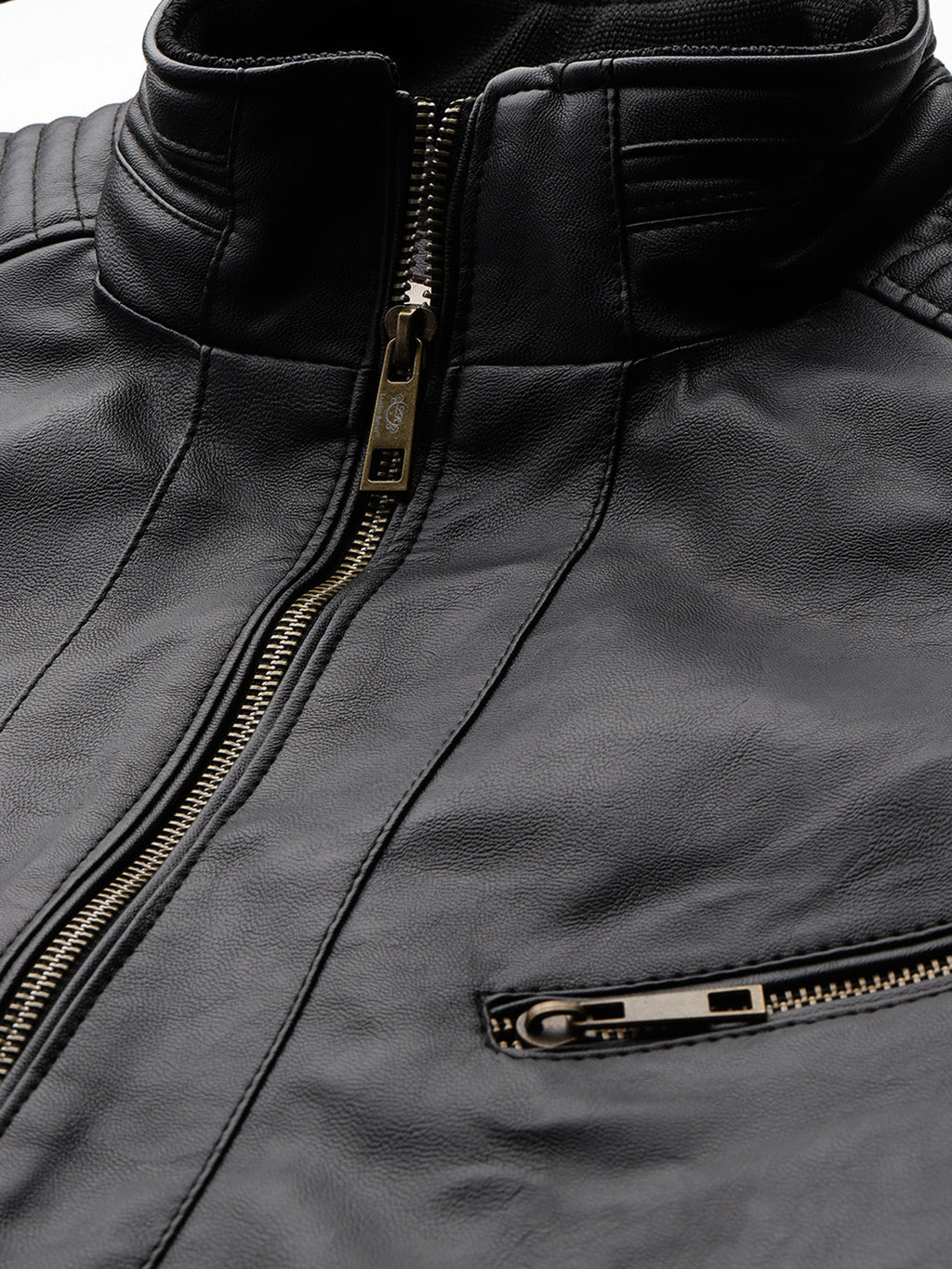 Leather Retail Full Sleeve Men's PU Black Jacket ( LRM48BL )