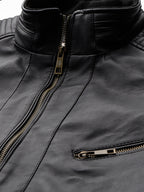 Leather Retail Full Sleeve Men's PU Black Jacket ( LRM48BL )
