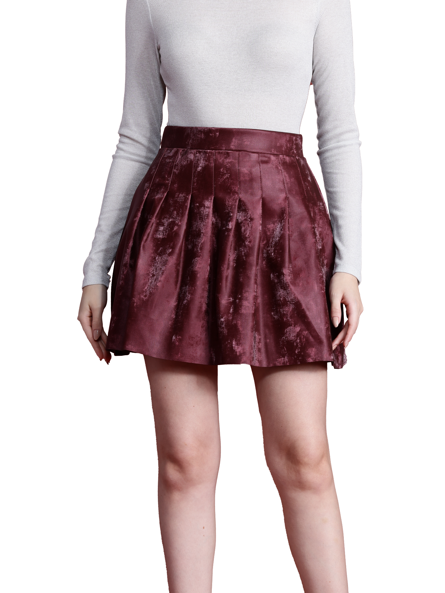 Leather Retail Cheery suede pleated skirt for women's & Girl's ( LRSUDSKRT2CH )