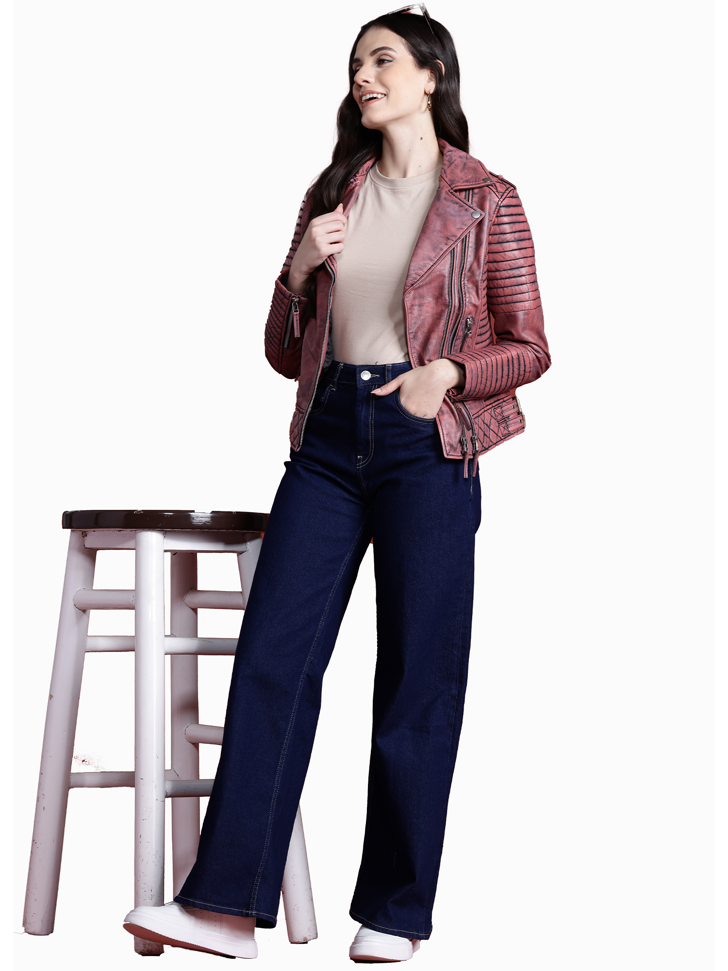 Leather Retail Female's Pure Genuine Leather Pink Jacket ( LRPLF16PN )