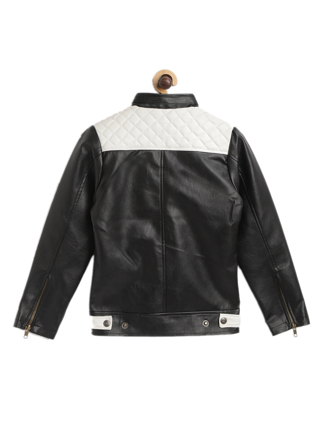 Leather Retail Kid's Full Sleeves Winter Jacket _Black  (LRKDWPBL01)