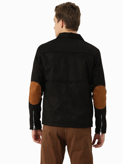 Leather Retail Men's Suede Faux Leather Jacket (LRSUDM33BL)