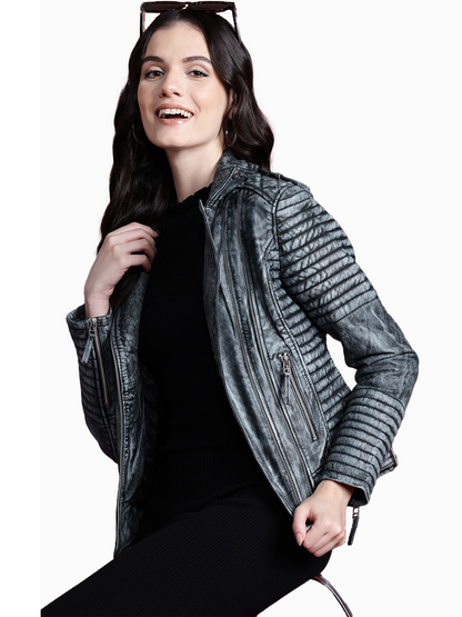 Leather Retail Female's Pure Genuine Leather Jacket ( LRPLF16SL)