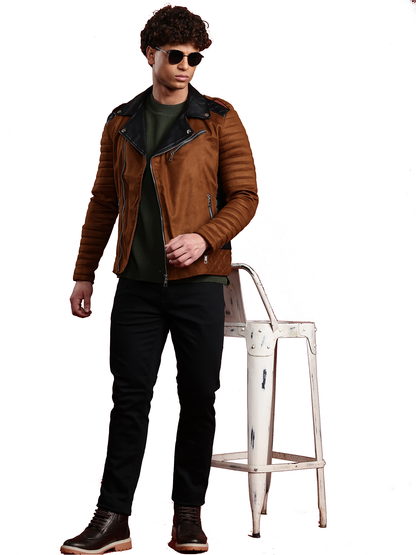 Leather Retail Men’s Casual Suede Leather Biker Jacket ( LRSUDM47BR )
