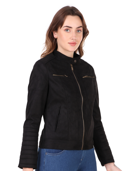 Leather Retail Women's Suede Faux Leather Jacket ( LRSUDWBN )