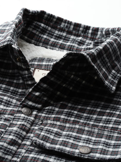 Leather Retail Stylish Black and White Checked Multicoloured Tweed Jacket