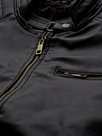 Leather Retail Men's Faux Leather Printed Jacket We Break the Rules ( LRPRDEBL )