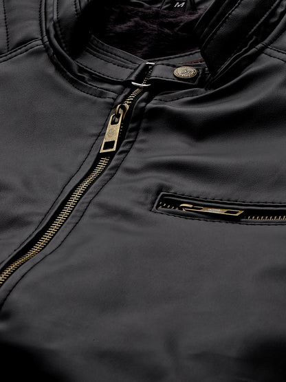 Leather Retail Men's Faux Leather Printed Jacket We Break the Rules ( LRPRDEBL)