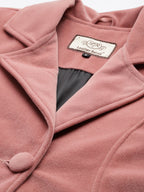 Leather Retail Women Full Sleeve Velvet Two Button Pink Jacket ( LRVEL2BPN )