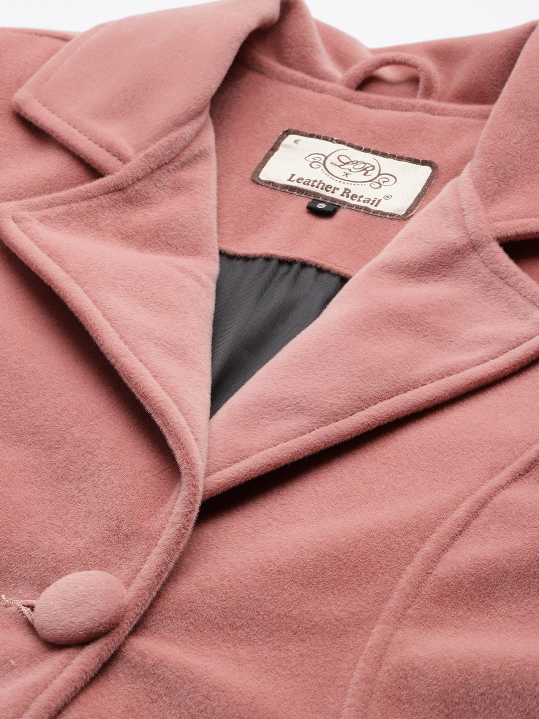 Leather Retail Women Full Sleeve Velvet Two Button Pink Jacket ( LRVEL2BPN )