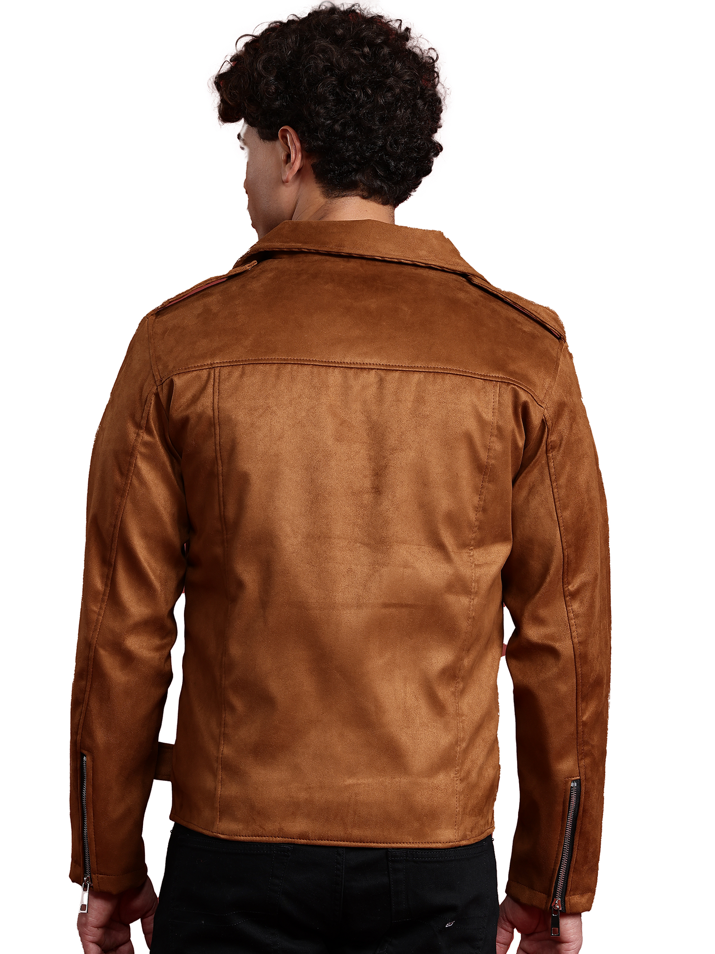 Leather Retail Mens Brown Suede Leather Biker Jacket ( LRSUDM11BR)