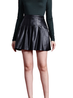 Leather Retail Women's Pu Leather Pleated Short Skirts( LRSKRT2BL )