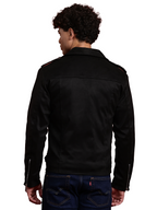 Leather Retail Mens Black Suede Leather Biker Jacket ( LRSUDM11BL )