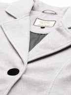 Leather Retail Women Full Sleeve Velvet Two Button Grey Jacket  ( LRVEL2BGE )