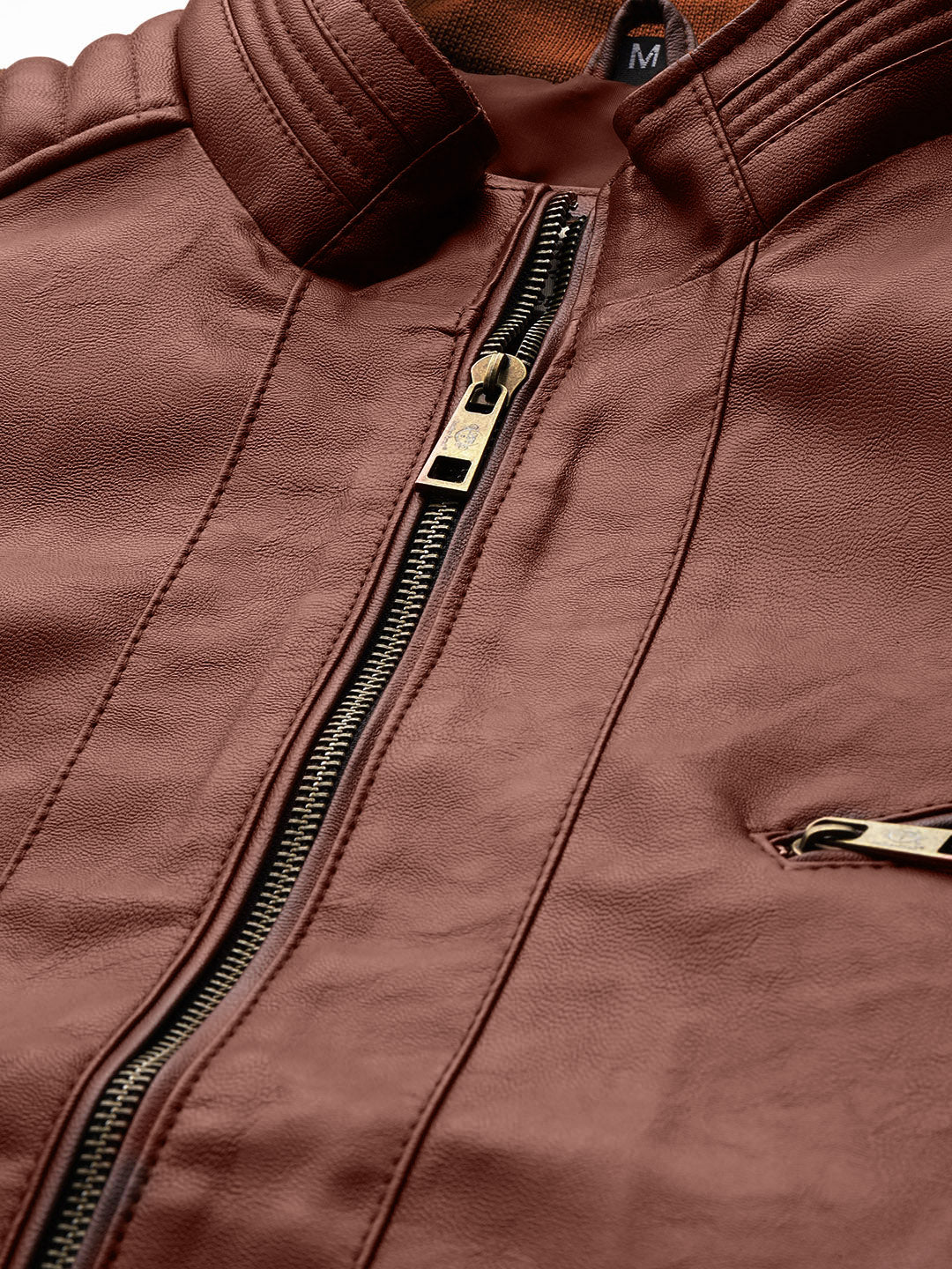Leather Retail Full Sleeve Men's PU Brown Jacket ( LRM48BR )