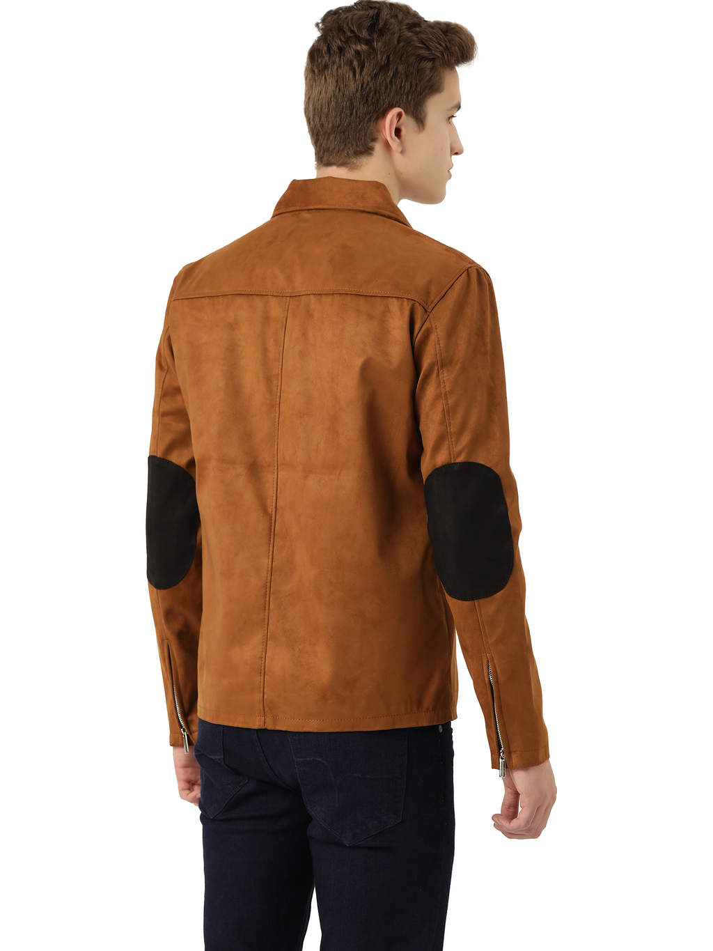 Leather Retail Suede Faux Leather Jacket For Men's ( LRSUDM33BR )
