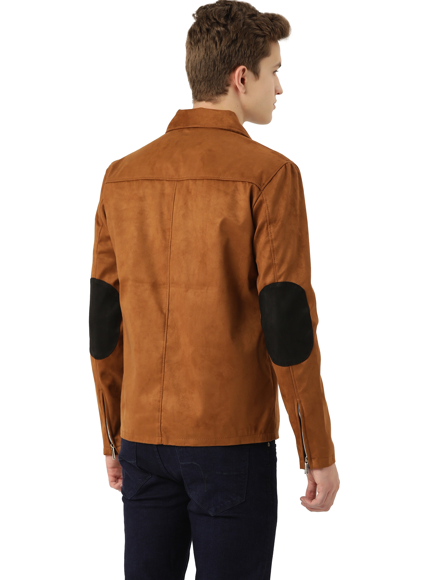 Leather Retail Suede Faux Leather Jacket For Men's ( LRSUDM33BR )