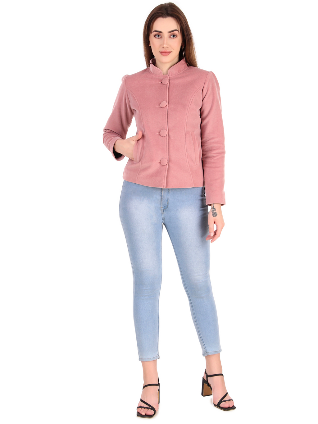 Leather Retail Coat Winter Wear Velvet Jacket For Women's( LRVEL4BPN )