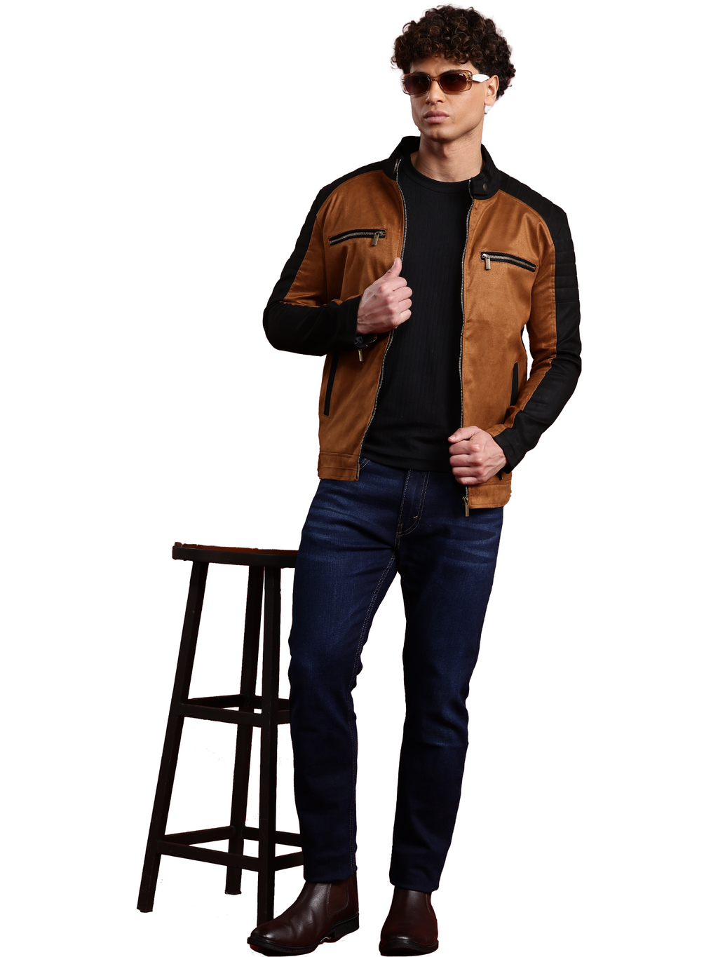 Leather Retail Mens Brown Suede Leather Regular Jacket ( LRSUDBPBR )