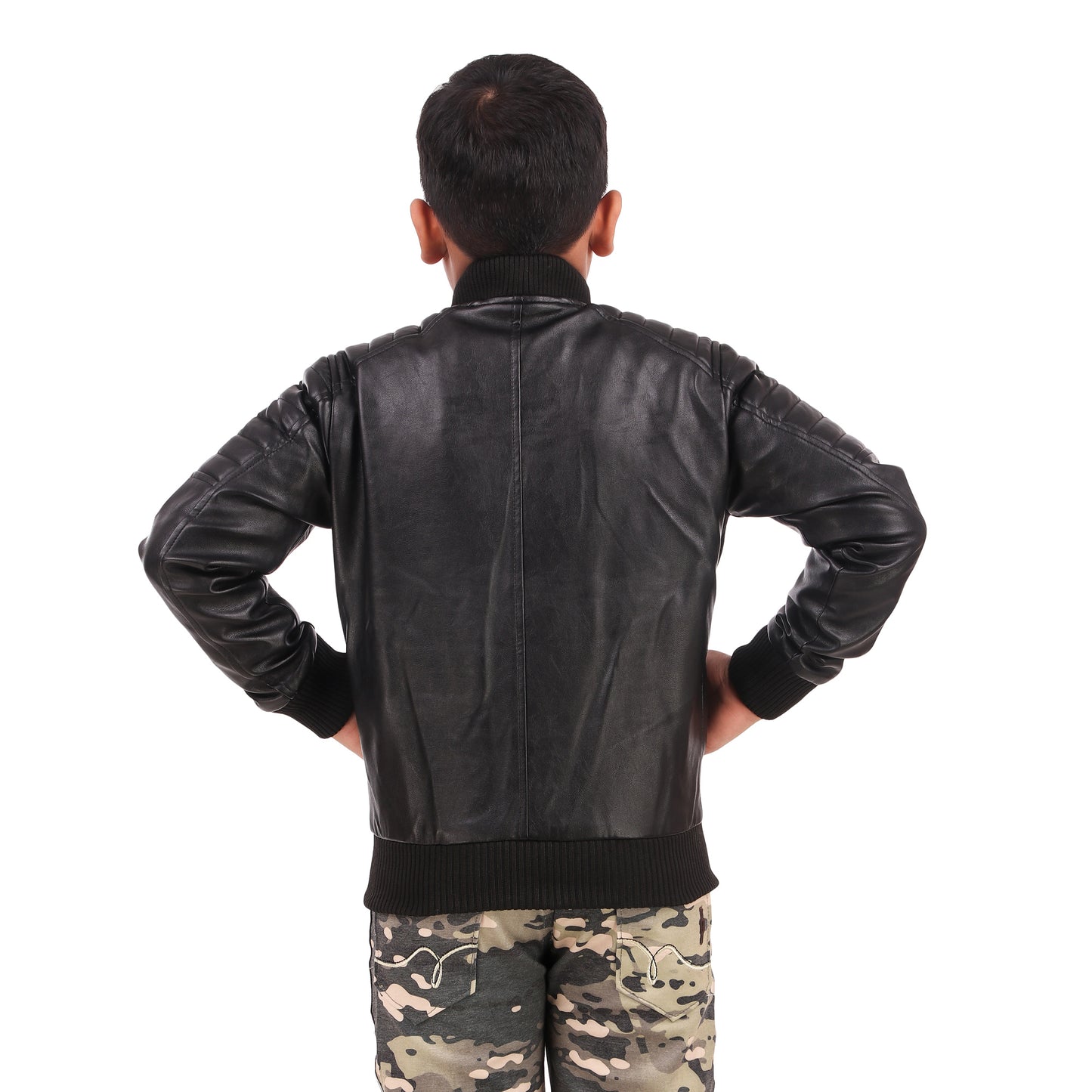 Leather Retail kid's full sleeves winter jacket_black (LRKDELBL02)