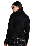 Leather Retail Women's Suede Full Sleeve Biker Jacket ( LRSUDF11BL )