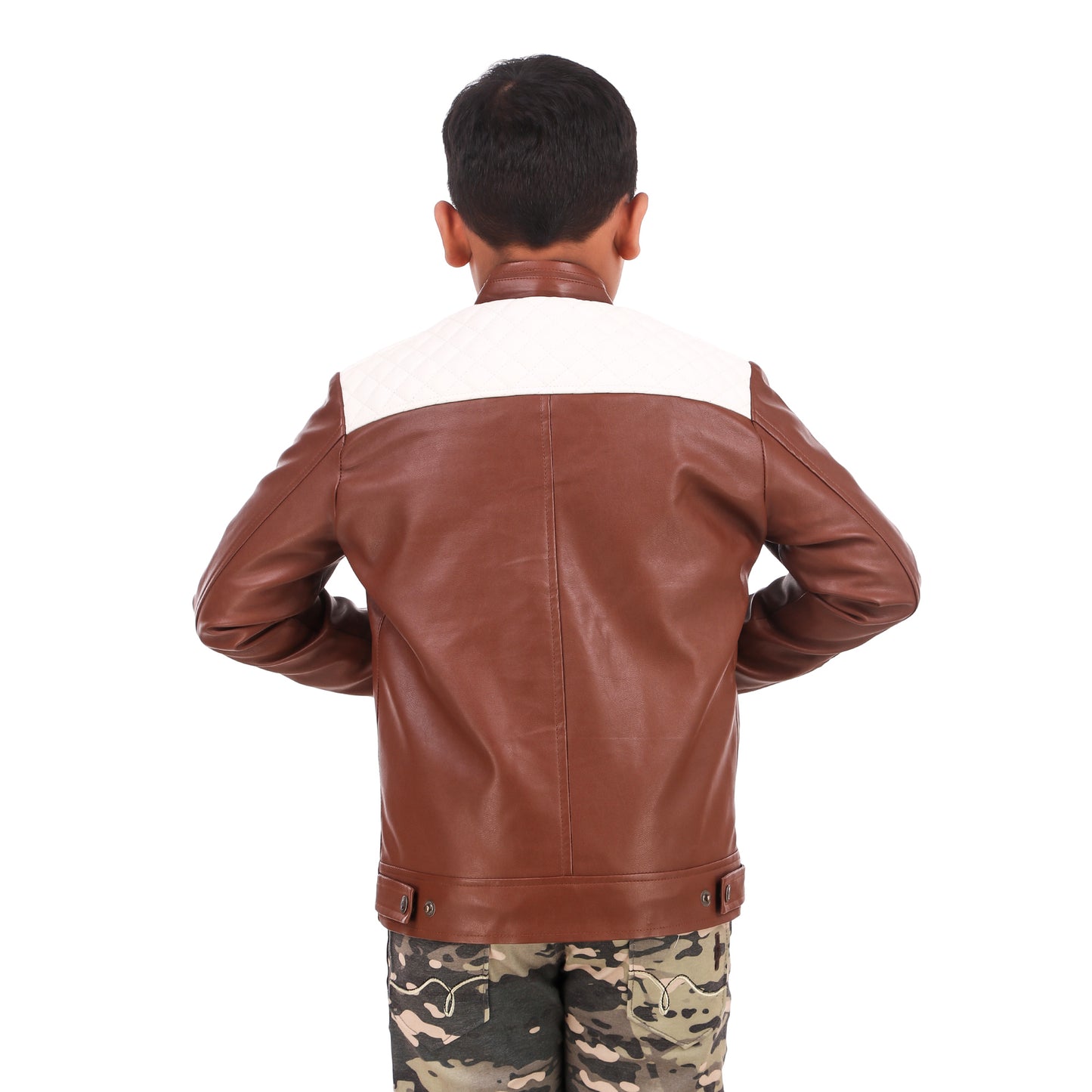 Leather Retail kid's full sleeves winter jacket_Brown (LRKDWPBR02)