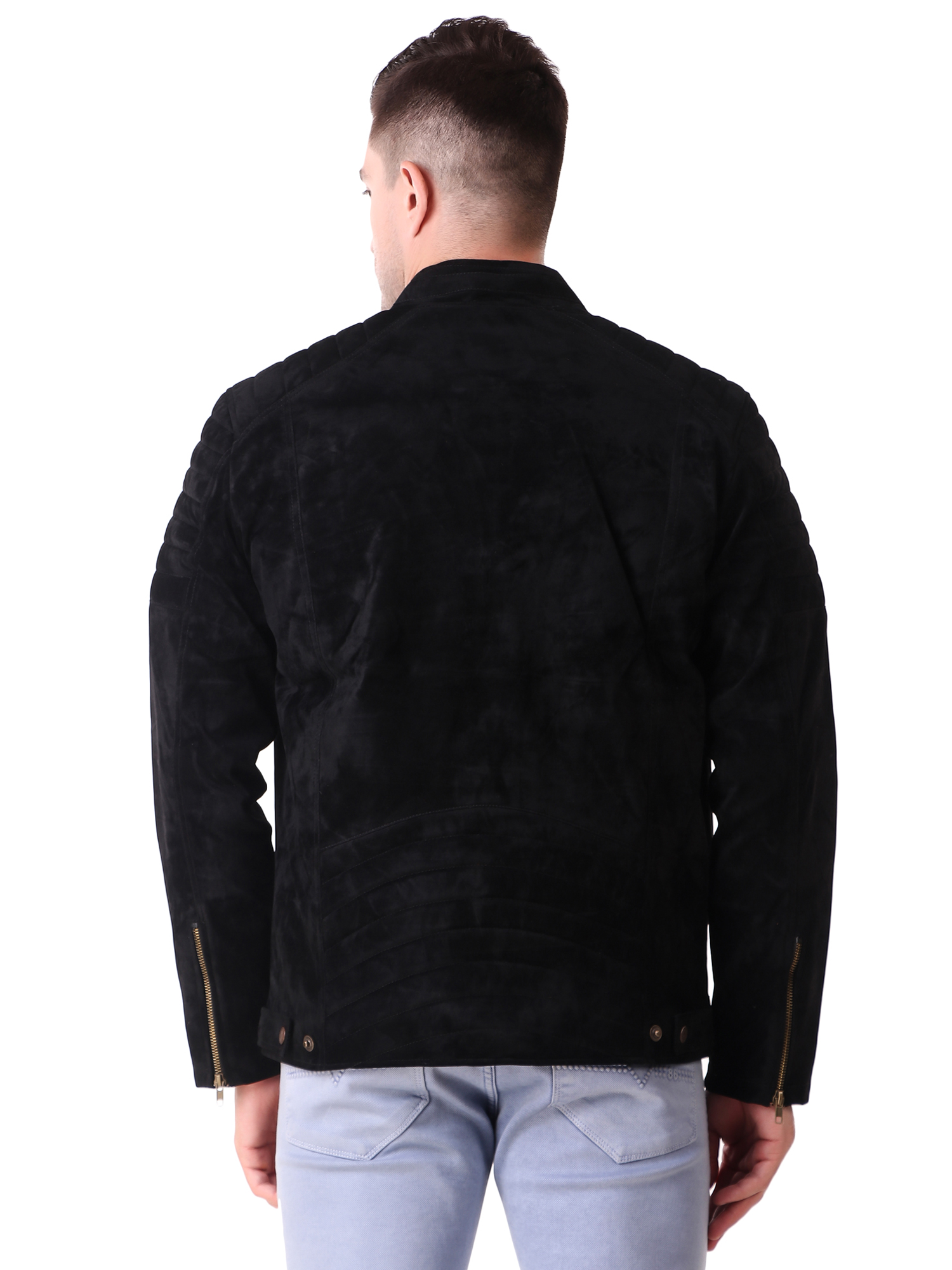 Leather Retail Men's Suede Faux Leather Jacket ( LRSUDDEBL )