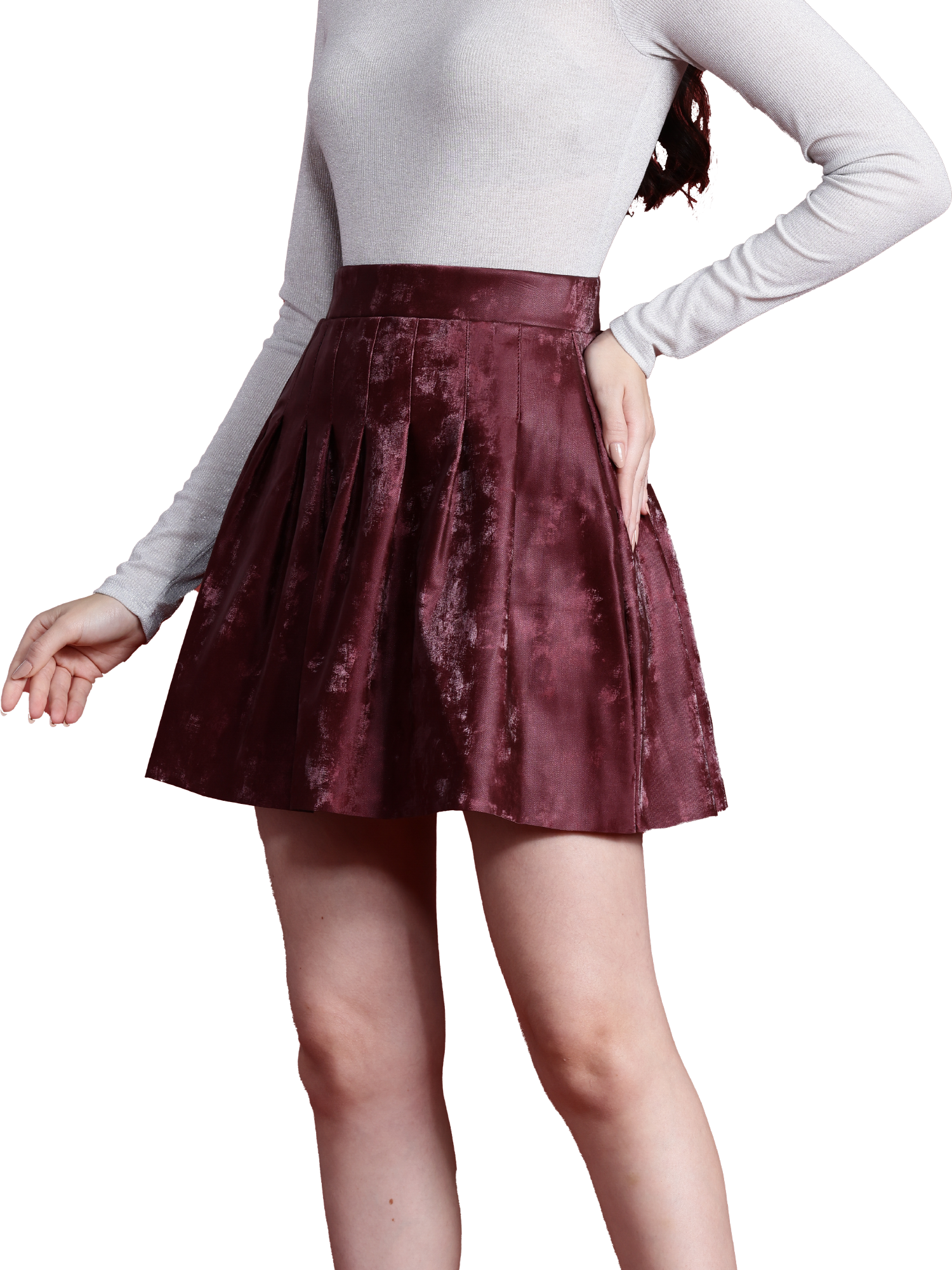 Leather Retail Cheery suede pleated skirt for women's & Girl's ( LRSUDSKRT2CH )