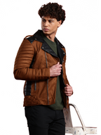 Leather Retail Men’s Casual Suede Leather Biker Jacket ( LRSUDM47BR )